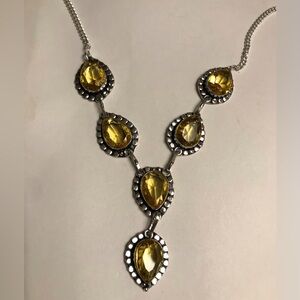 Citrine Stamped 925 Sterling Silver Necklace